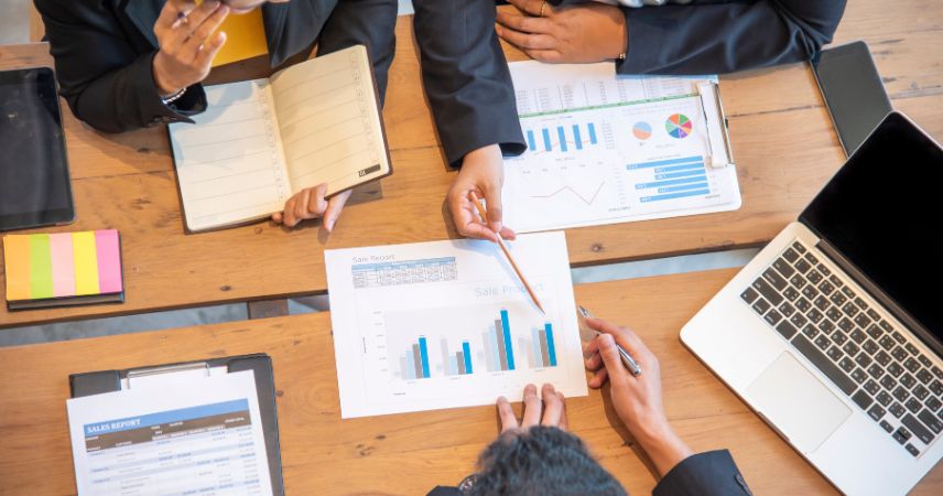 Valuation expert reviewing documents